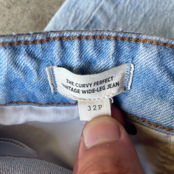 Madewell The Curvy Perfect Vintage Wide-Leg Jean Size 32P Light Blue - Picture 7 of 8